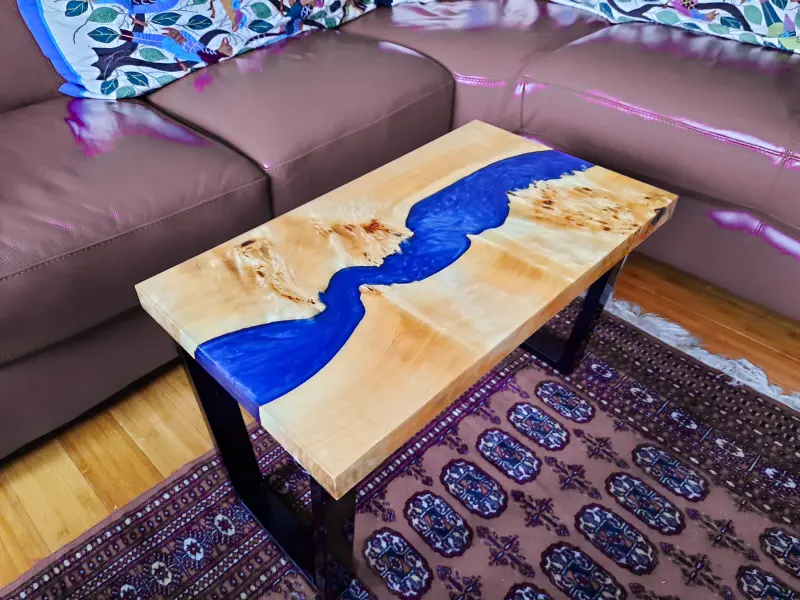 Blue river table in poplar, photo 3 of 10, as taken
