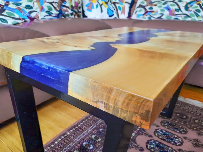Blue river table in poplar, photo 6 of 10, as taken