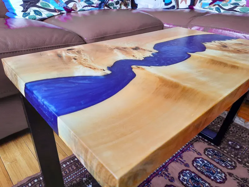 Blue river table in poplar, photo 7 of 10, as taken