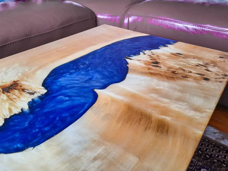 Blue river table in poplar, photo 9 of 10, as taken