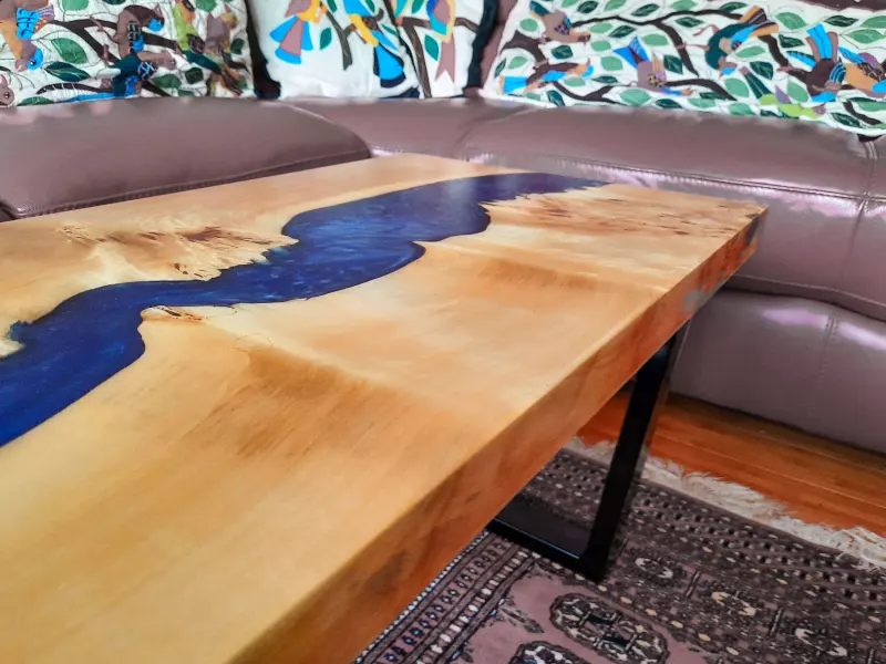 Blue river table in poplar, photo 10 of 10, as taken