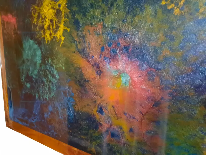 Black resin art in a walnut frame, photo 7 of 10, as taken