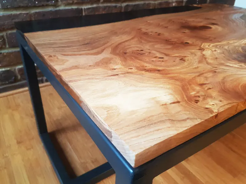 Elm and black resin coffee table, photo 10 of 10, as taken