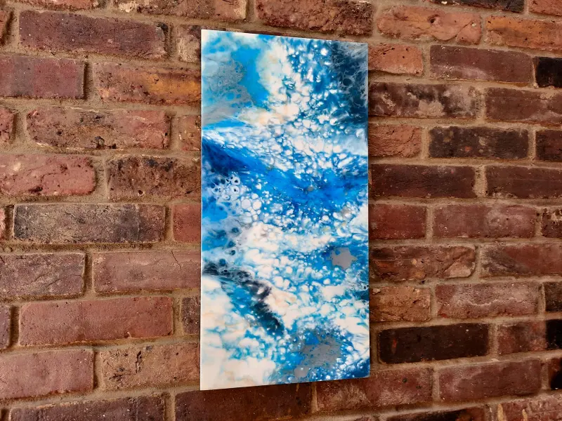 Blue and white resin painting, photo 2 of 10, as taken