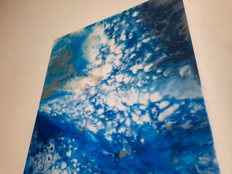 Blue and white resin painting, photo 8 of 10, as taken